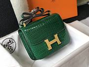 Hermes Constance Crocodile Green Gold 18x15x4cm - 4