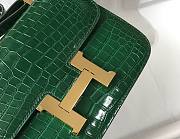 Hermes Constance Crocodile Green Gold 18x15x4cm - 3