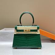 Hermes Kelly Green With Shoulder Strap Gold Hardware 20cm - 1