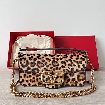 Valentino Loco Shoulder Bag Pony Effect Animalier Calfskin 27x13x6cm