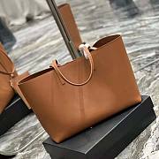 YSL Shopping Bag Supple Leather Brown 37x28x13cm - 5