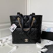 Chanel Shopping Bag Shiny Lambskin Black 33x31x10cm - 1
