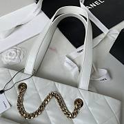 Chanel Shopping Bag Shiny Lambskin White 33x31x10cm - 4