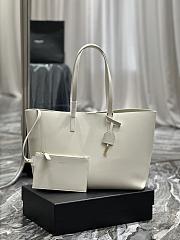 YSL Shopping Bag Supple Leather White 37x28x13cm - 1