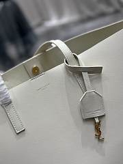 YSL Shopping Bag Supple Leather White 37x28x13cm - 4