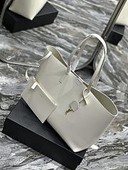 YSL Shopping Bag Supple Leather White 37x28x13cm - 2