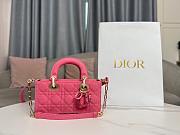 Dior Small Lady D-JOY Pink Cannage Denim 22 x 12 x 5cm - 1