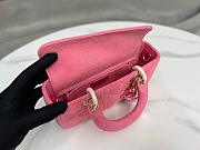 Dior Small Lady D-JOY Pink Cannage Denim 22 x 12 x 5cm - 6