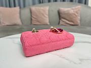 Dior Small Lady D-JOY Pink Cannage Denim 22 x 12 x 5cm - 4