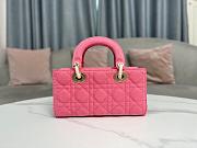 Dior Small Lady D-JOY Pink Cannage Denim 22 x 12 x 5cm - 3