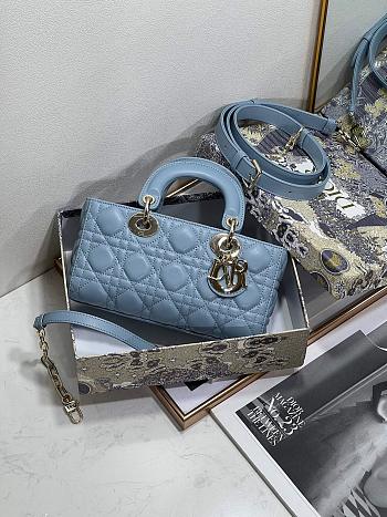 Dior Small Lady D-joy Bag Blue 22x12x6cm