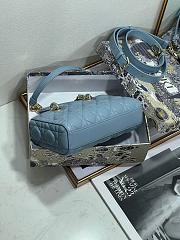 Dior Small Lady D-joy Bag Blue 22x12x6cm - 4