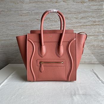 Celine Micro Luggage Calfskin Dune Pink Size 20 X 20 X 10 cm