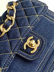 Chanel Flap Bag Messenger Denim Blue 19cm - 4