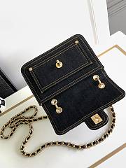 Chanel Flap Bag Messenger Denim Black 19cm - 4