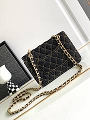 Chanel Flap Bag Messenger Denim Black 19cm - 2