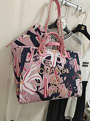 Chanel Large Tote Printed Velvet Pink Multicolour 38cm - 5