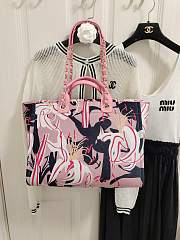 Chanel Large Tote Printed Velvet Pink Multicolour 38cm - 2