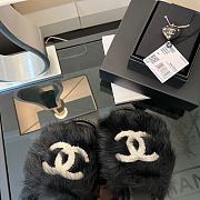 Chanel CC 22B Logo Fur Shearling Slides Sandals - 4