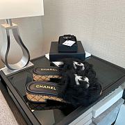 Chanel CC 22B Logo Fur Shearling Slides Sandals - 3