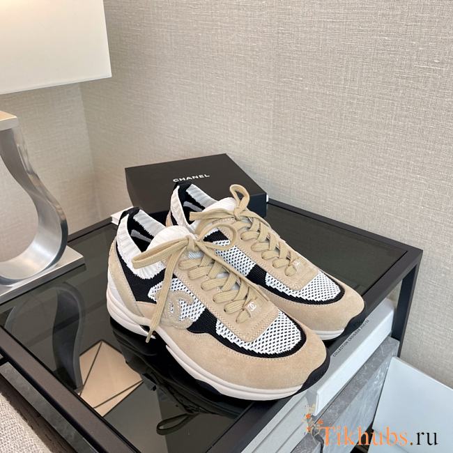 Chanel Beige Black Sneaker - 1