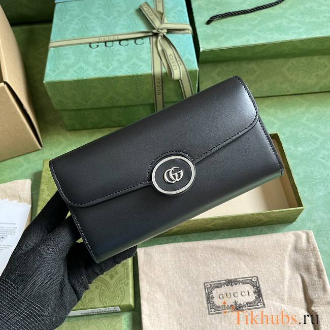Gucci Petite GG Continental Wallet Black 19x10x3.5cm - 1