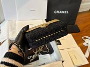 Chanel Mini Evening Bag Wool Tweed & Gold Black 7x12x5cm - 2