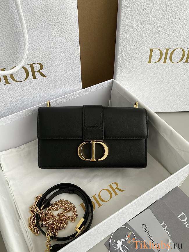 Dior 30 Montaigne East-West Bag with Chain Black Calfskin 21.5 x 12 x 6 cm - 1