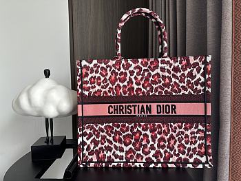 Dior Large Book Tote Burgundy Multicolor Mizza 42x18x35cm