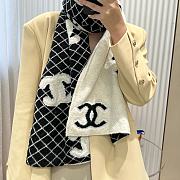 Chanel Scarf Black White 30x185cm - 5