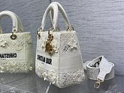 Dior Medium Lady D-Lite Bag White D-Lace 3D Macramé 24 x 20 x 11 cm - 3