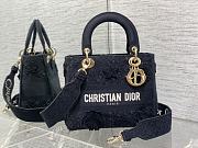 Dior Medium Lady D-Lite Bag Black D-Lace 3D Macramé 24cm - 1