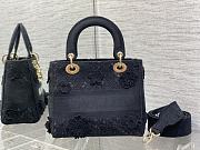 Dior Medium Lady D-Lite Bag Black D-Lace 3D Macramé 24cm - 2