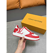 Louis Vuitton LV Rivoli Sneakers Calfskin White And Red - 3