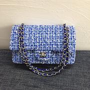 Chanel Blue Tweed Classic Flap Bag 25cm - 1