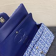 Chanel Blue Tweed Classic Flap Bag 25cm - 6