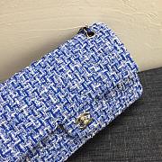 Chanel Blue Tweed Classic Flap Bag 25cm - 5