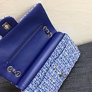 Chanel Blue Tweed Classic Flap Bag 25cm - 2