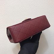 Chanel Flap Bag Small Caviar Wine Red Gold 20cm - 5