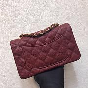 Chanel Flap Bag Small Caviar Wine Red Gold 20cm - 2