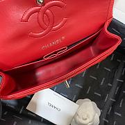 Chanel Flap Bag Red Caviar Silver 23cm - 5