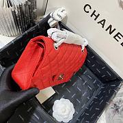 Chanel Flap Bag Red Caviar Silver 23cm - 2