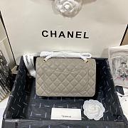 Chanel Flap Bag Grey Caviar Gold 23cm - 4