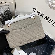 Chanel Flap Bag Grey Caviar Gold 23cm - 3