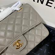 Chanel Flap Bag Grey Caviar Gold 23cm - 2