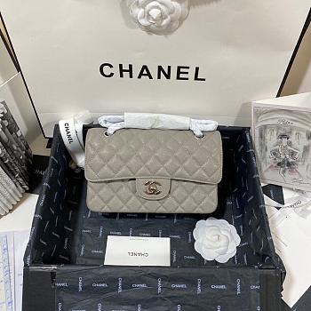 Chanel Flap Bag Grey Caviar Silver 23cm