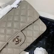 Chanel Flap Bag Grey Caviar Silver 23cm - 2