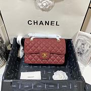 Chanel Flap Bag Red Wine Caviar Gold 23cm - 1