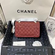 Chanel Flap Bag Red Wine Caviar Gold 23cm - 5