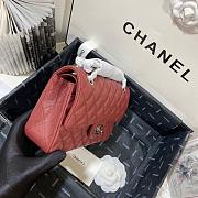 Chanel Flap Bag Red Wine Caviar Silver 23cm - 4